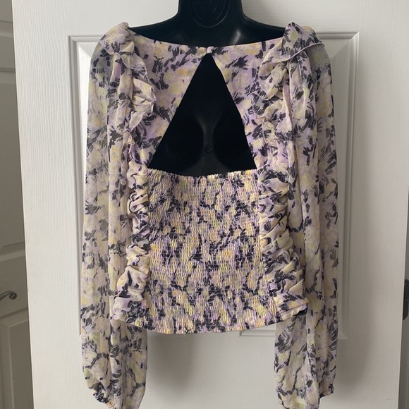 Free People Mabel Printed Lilac Combo Top Size Small - Picture 7 of 11